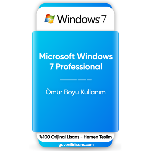 Microsoft Windows 7 Professional Lisans Key